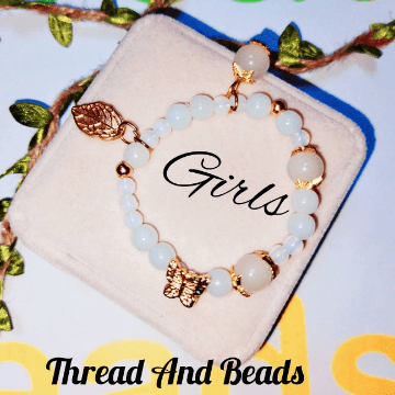 White elegant  butterfly  bracelate