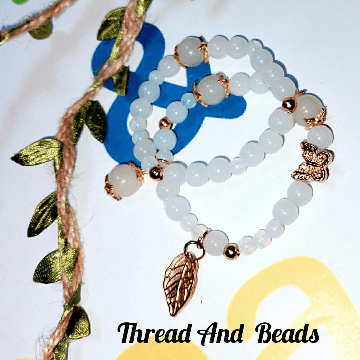 White elegant  butterfly  bracelate